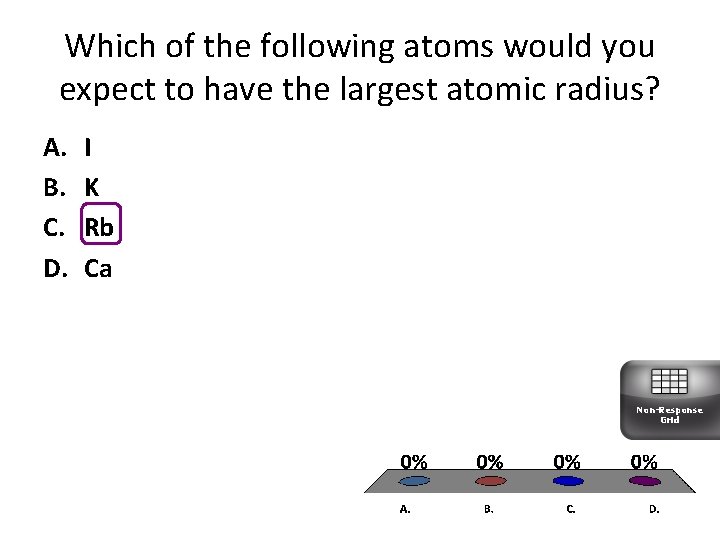 Which of the following atoms would you expect to have the largest atomic radius?