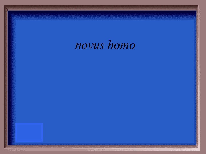 novus homo 