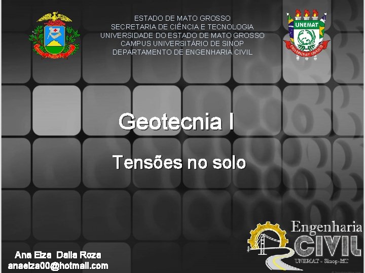 ESTADO DE MATO GROSSO SECRETARIA DE CIÊNCIA E TECNOLOGIA UNIVERSIDADE DO ESTADO DE MATO