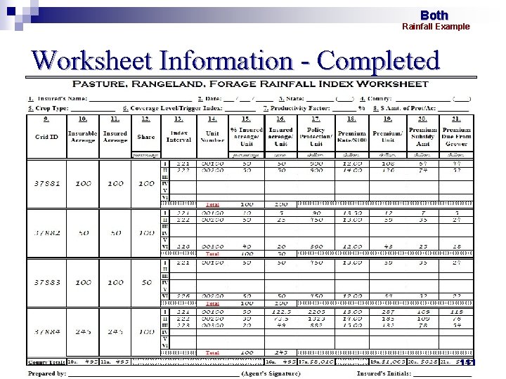 Both Rainfall Example Worksheet Information - Completed 111 