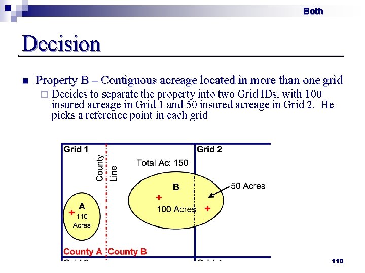 Both Decision n Property B – Contiguous acreage located in more than one grid