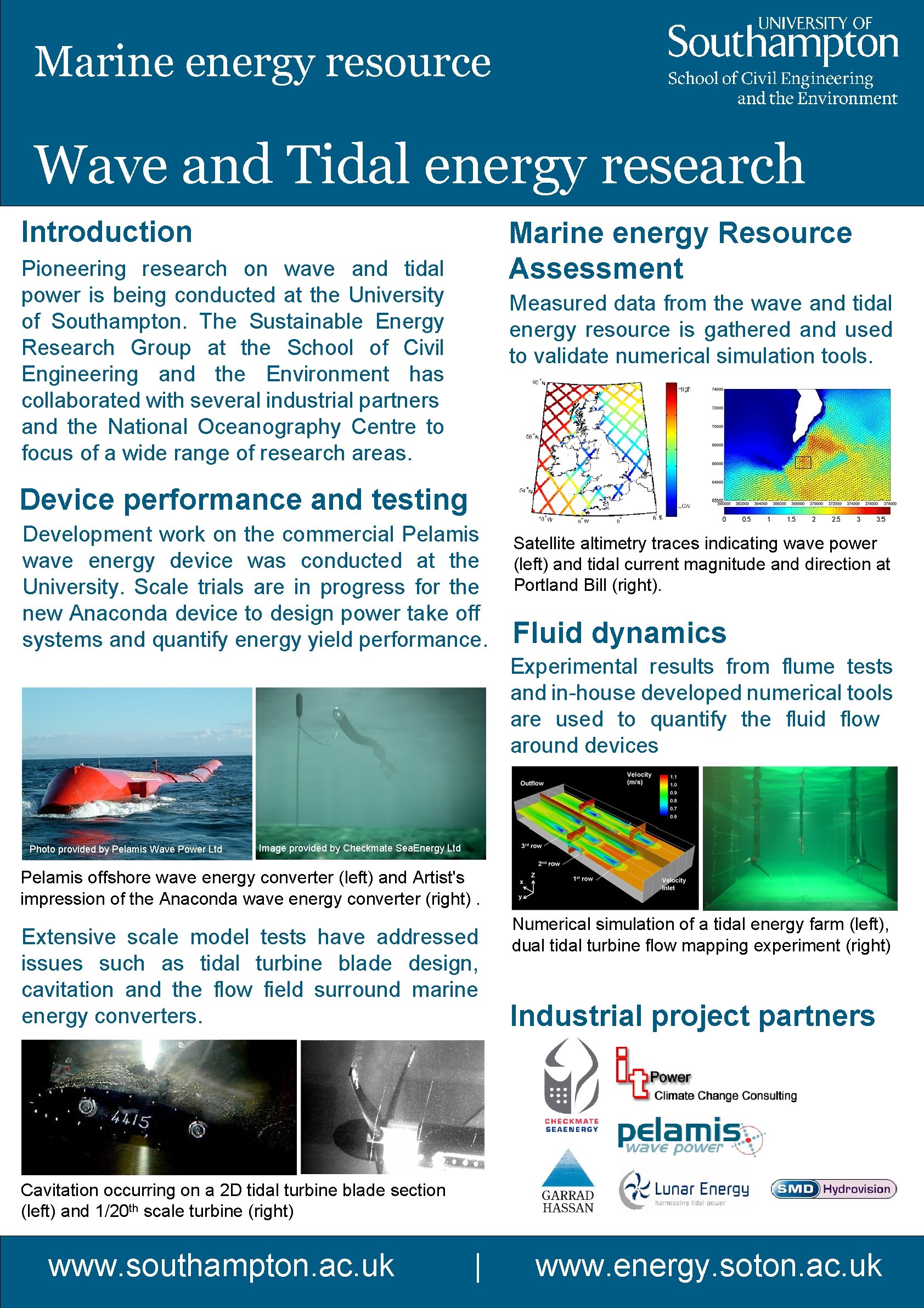 Marine energy resource Wave and Tidal energy research Introduction Marine energy Resource Assessment Pioneering