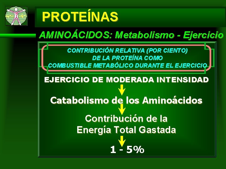 PROTEÍNAS AMINOÁCIDOS: Metabolismo - Ejercicio CONTRIBUCIÓN RELATIVA (POR CIENTO) DE LA PROTEÍNA COMO COMBUSTIBLE PROTEÍNAS AMINOÁCIDOS: Metabolismo - Ejercicio CONTRIBUCIÓN RELATIVA (POR CIENTO) DE LA PROTEÍNA COMO COMBUSTIBLE