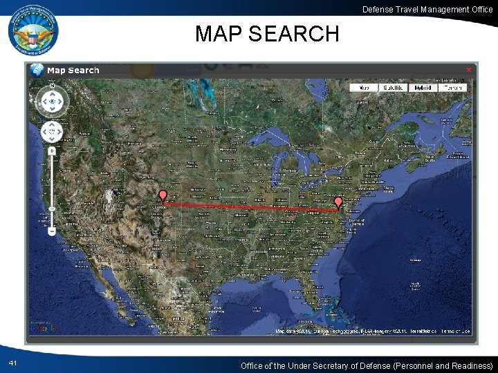 Defense Travel Management Office MAP SEARCH 41 Office of the Under Secretary of Defense