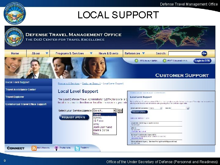 Defense Travel Management Office LOCAL SUPPORT 9 Office of the Under Secretary of Defense