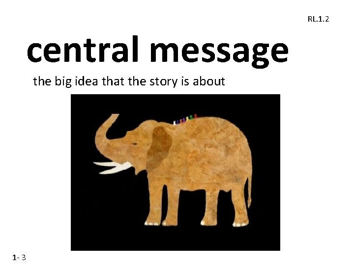 RL. 1. 2 central message the big idea that the story is about 1 RL. 1. 2 central message the big idea that the story is about 1