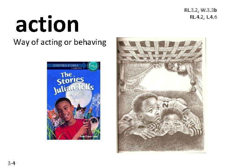 action Way of acting or behaving 3 -4 RL. 3. 2, W. 3. 3 action Way of acting or behaving 3 -4 RL. 3. 2, W. 3. 3