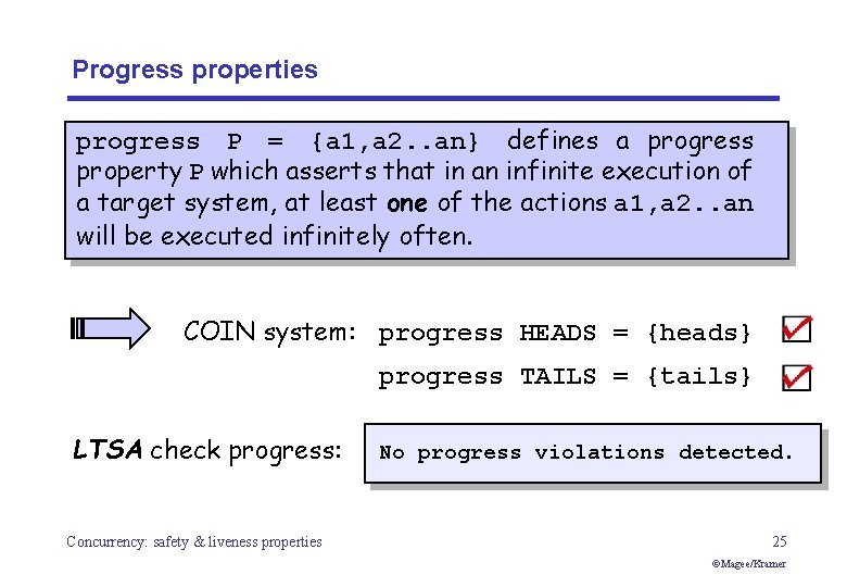 Progress properties progress P = {a 1, a 2. . an} defines a progress