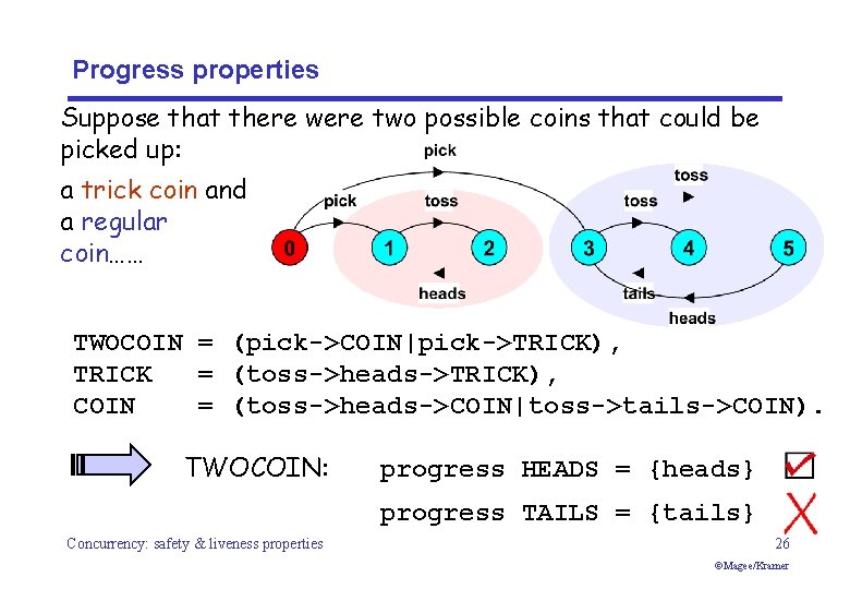Progress properties Suppose that there were two possible coins that could be picked up:
