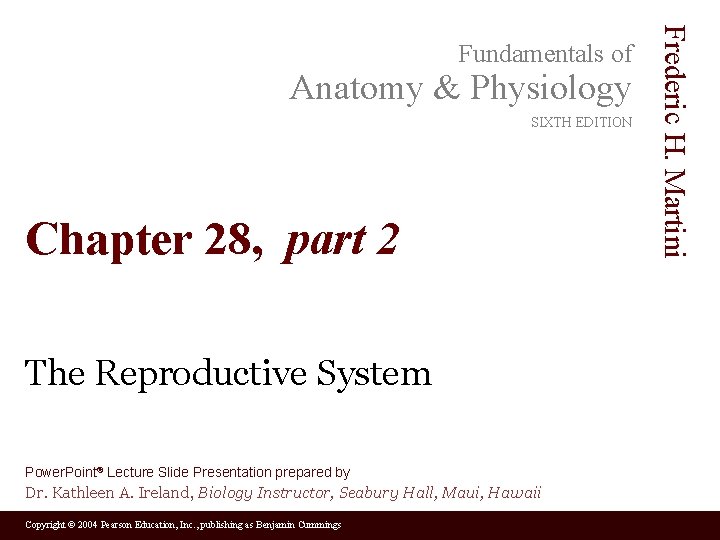 Anatomy & Physiology SIXTH EDITION Chapter 28, part 2 The Reproductive System Power. Point®
