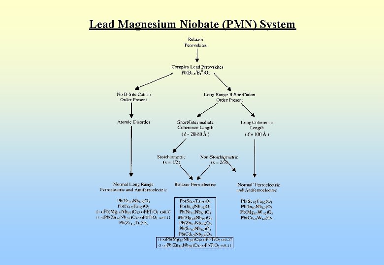 Lead Magnesium Niobate (PMN) System 