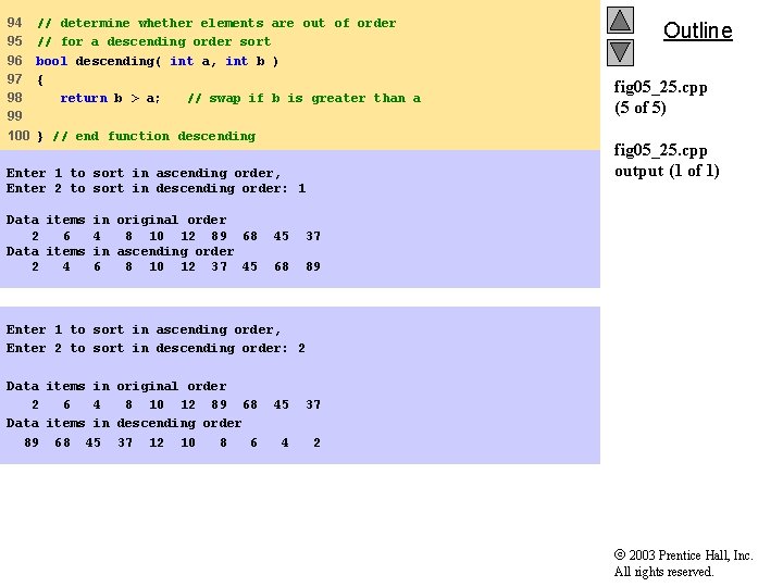 94 95 96 97 98 99 100 // determine whether elements are out of