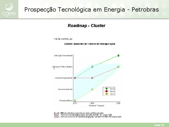 Prospecção Tecnológica em Energia - Petrobras Roadmap - Cluster Slide 30 