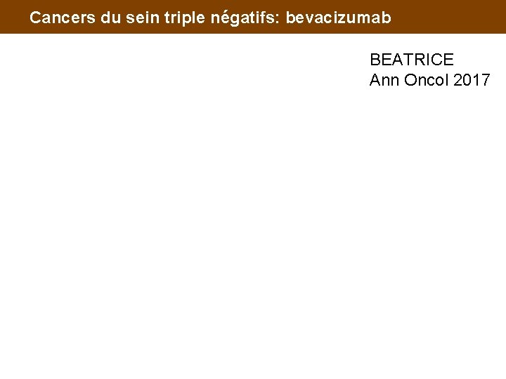Cancers du sein triple négatifs: bevacizumab BEATRICE Ann Oncol 2017 