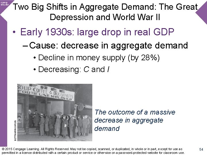 Two Big Shifts in Aggregate Demand: The Great Depression and World War II •