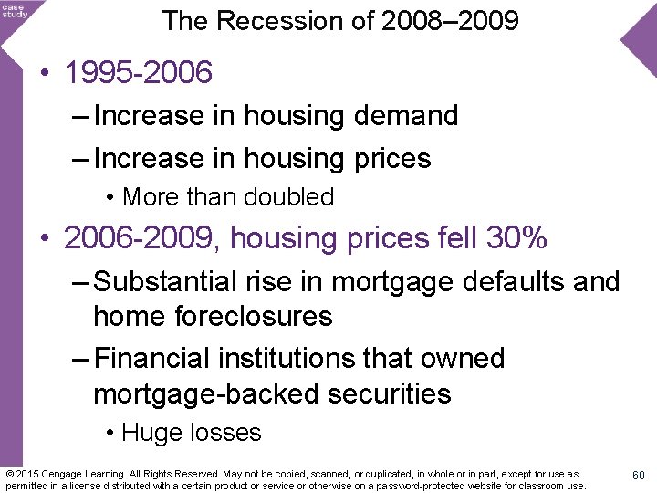 The Recession of 2008– 2009 • 1995 -2006 – Increase in housing demand –