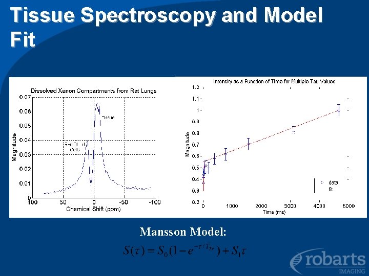 Tissue Spectroscopy and Model Fit Mansson Model: 