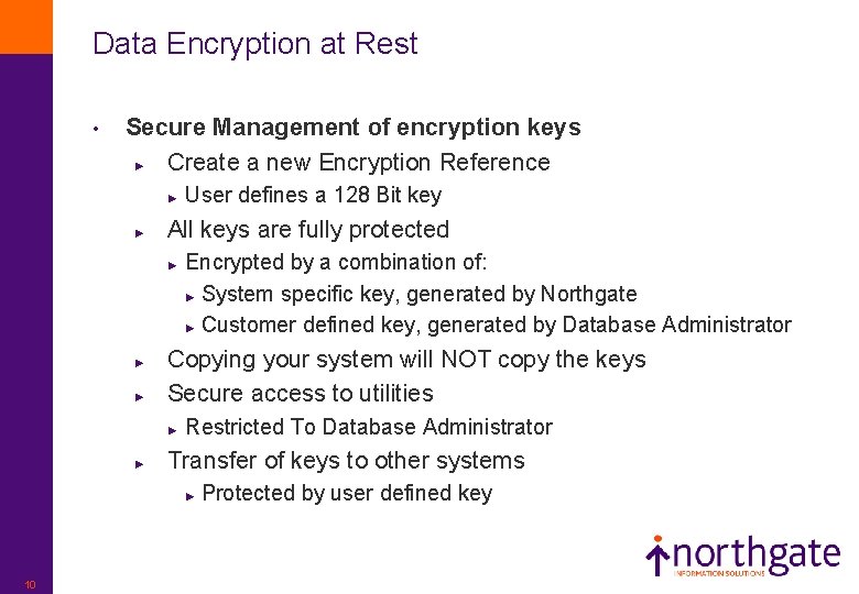 Data Encryption at Rest • Secure Management of encryption keys ► Create a new