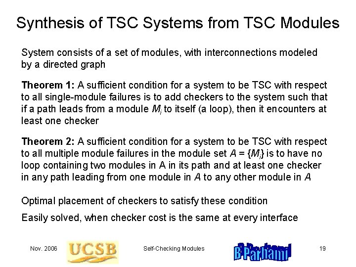 Synthesis of TSC Systems from TSC Modules System consists of a set of modules, Synthesis of TSC Systems from TSC Modules System consists of a set of modules,