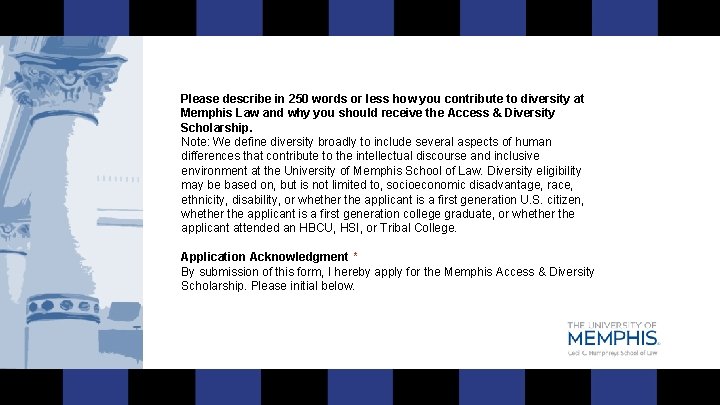 Please describe in 250 words or less how you contribute to diversity at Memphis