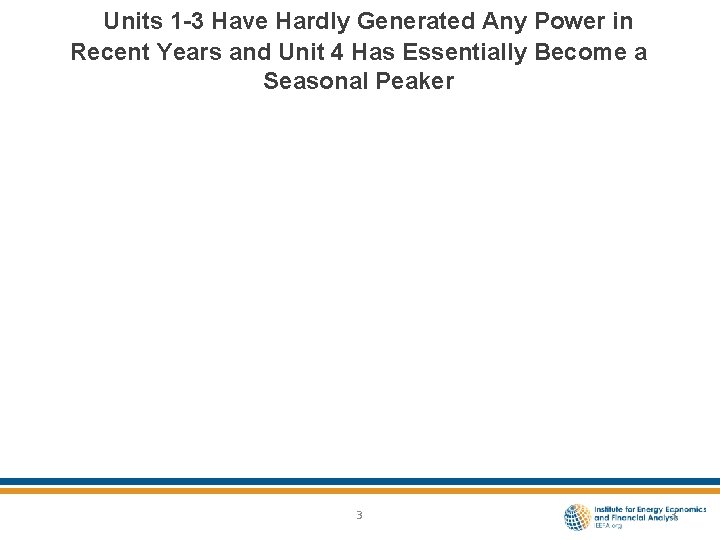 Units 1 -3 Have Hardly Generated Any Power in Recent Years and Unit 4