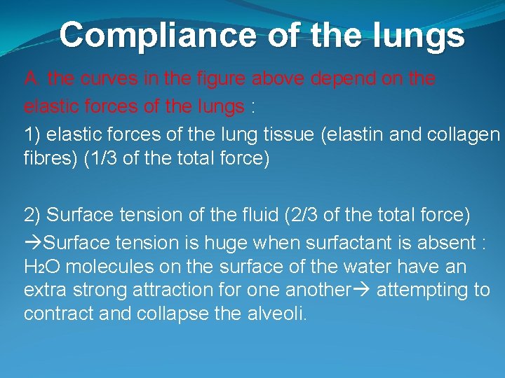 Compliance of the lungs A. the curves in the figure above depend on the Compliance of the lungs A. the curves in the figure above depend on the