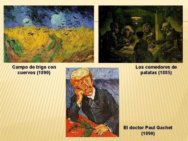 Campo de trigo con cuervos (1890) Los comedores de patatas (1885) El doctor Paul