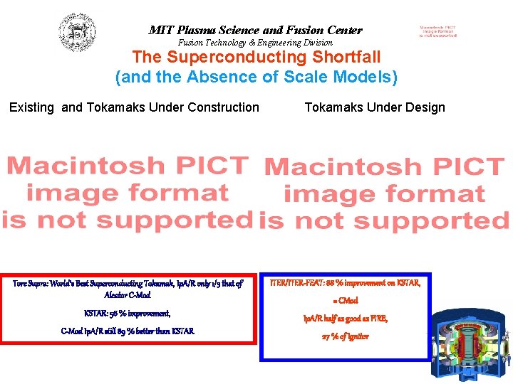 MIT Plasma Science and Fusion Center Fusion Technology & Engineering Division The Superconducting Shortfall