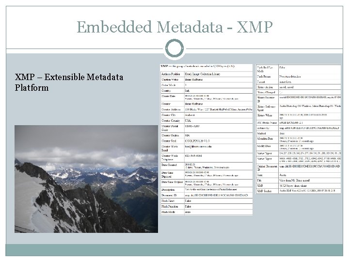 Embedded Metadata - XMP – Extensible Metadata Platform 