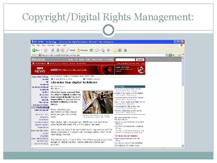 Copyright/Digital Rights Management: 