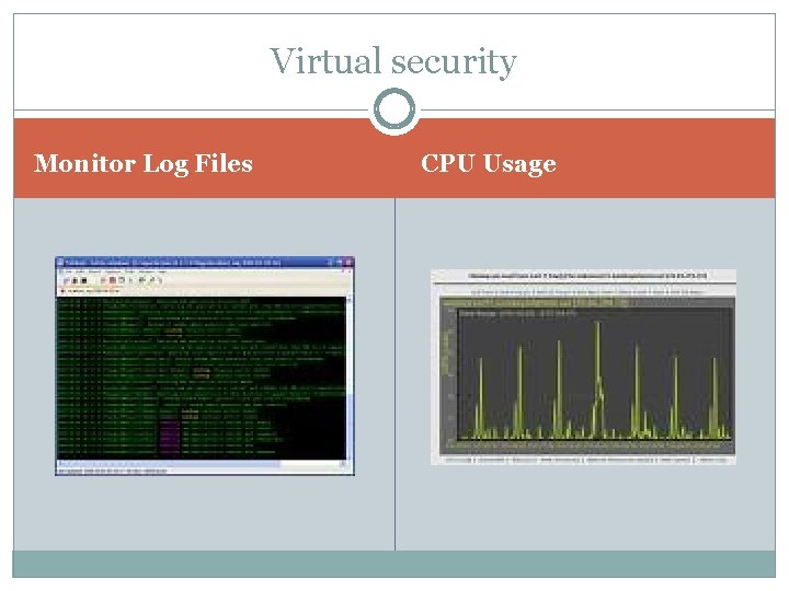 Virtual security Monitor Log Files CPU Usage 