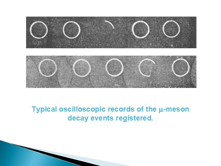 Typical oscilloscopic records of the -meson decay events registered. 