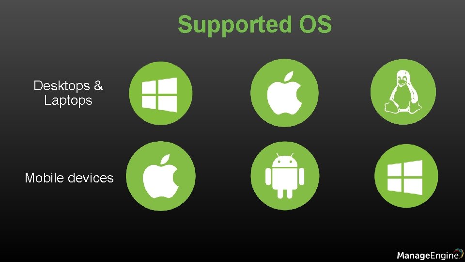 Supported OS Desktops & Laptops Mobile devices 