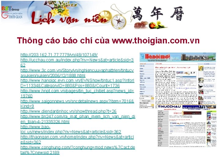 Thông cáo báo chí của www. thoigian. com. vn http: //203. 162. 71. 77: