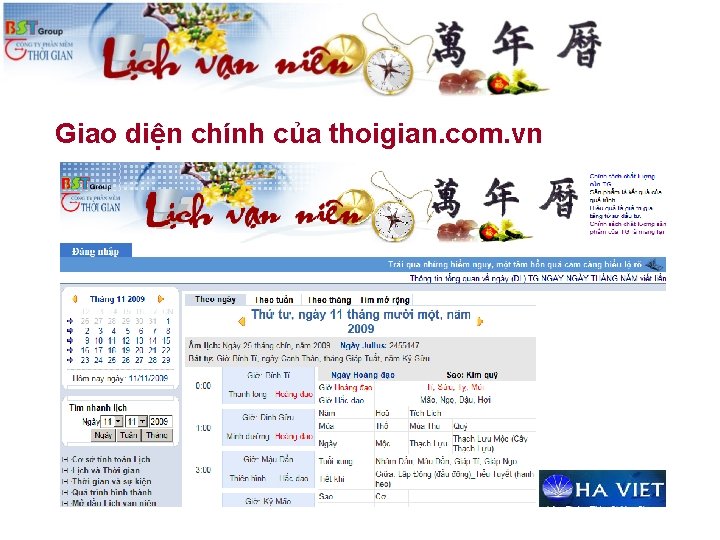 Giao diện chính của thoigian. com. vn 