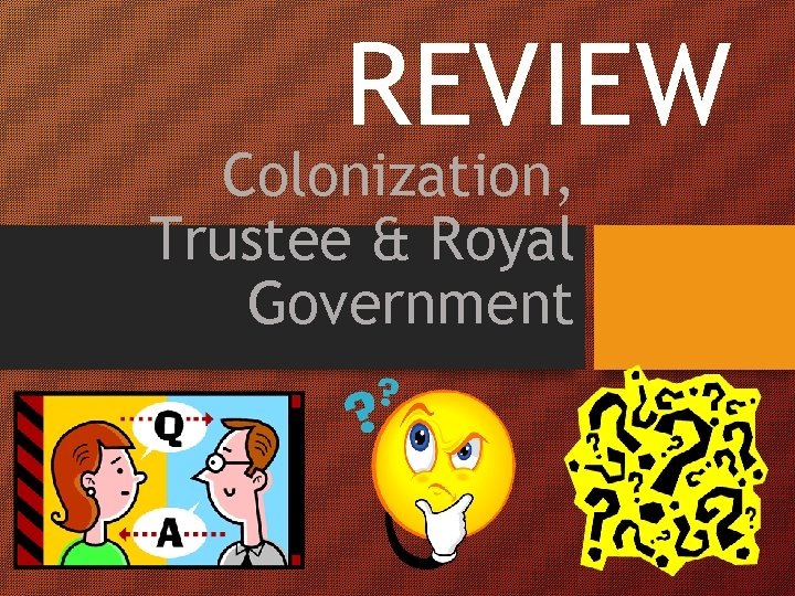 REVIEW Colonization, Trustee & Royal Government 