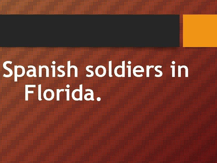 Spanish soldiers in Florida. 