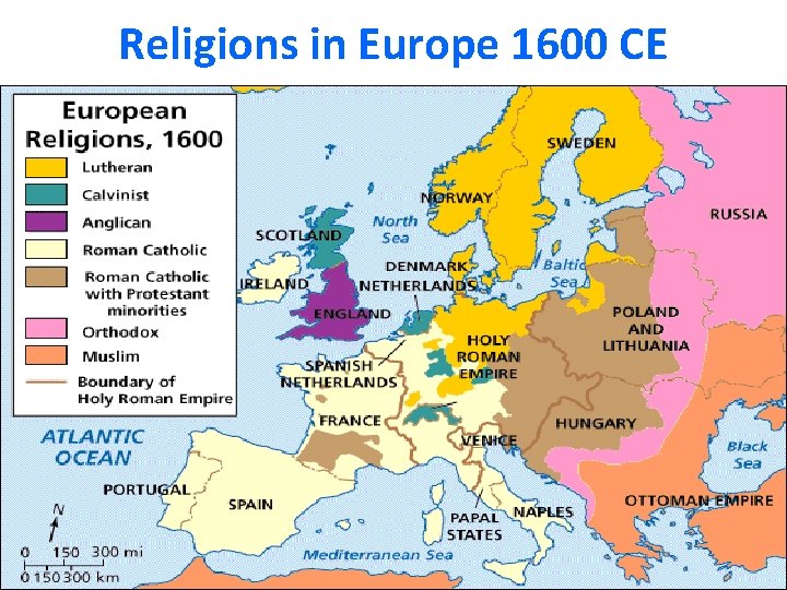 Religions in Europe 1600 CE 