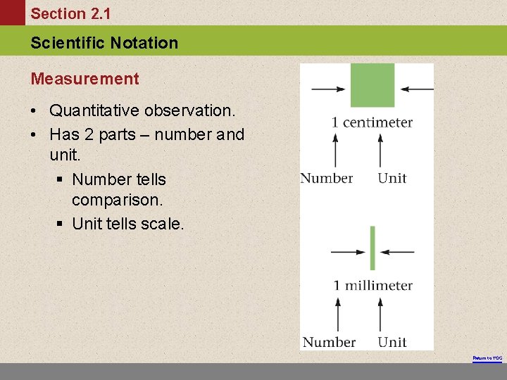 Section 2. 1 Scientific Notation Measurement • Quantitative observation. • Has 2 parts –