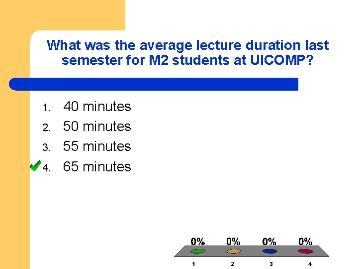 What was the average lecture duration last semester for M 2 students at UICOMP?