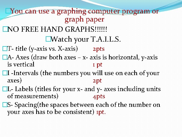 �You can use a graphing computer program or graph paper �NO FREE HAND GRAPHS!!!!!!