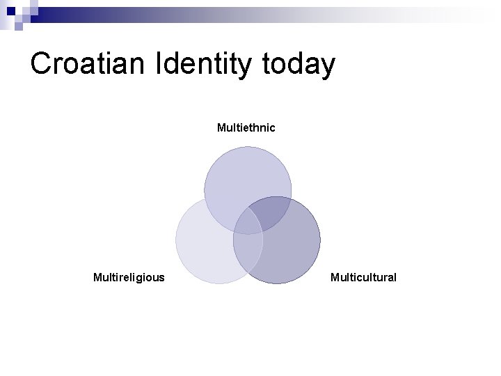 Croatian Identity today Multiethnic Multireligious Multicultural 