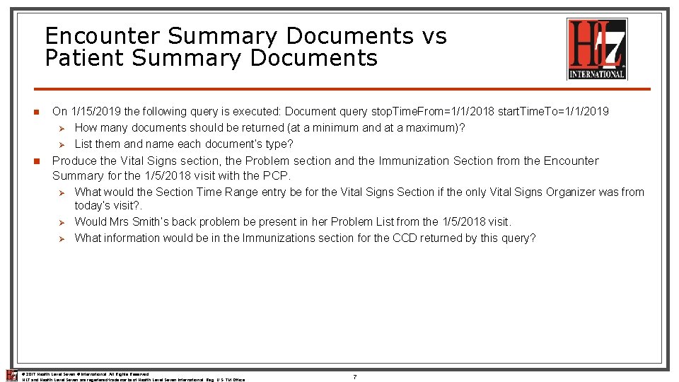 Encounter Summary Documents vs Patient Summary Documents n On 1/15/2019 the following query is