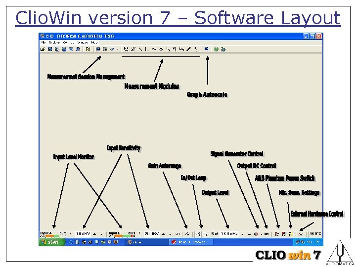 Clio. Win version 7 – Software Layout 