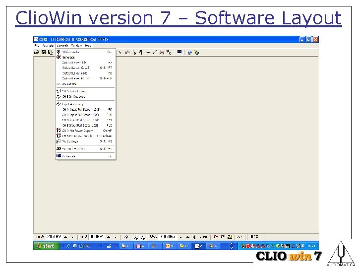 Clio. Win version 7 – Software Layout 