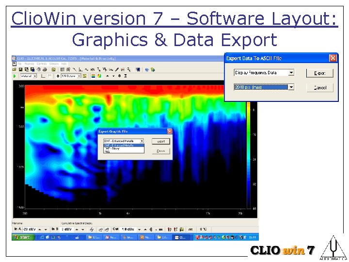 Clio. Win version 7 – Software Layout: Graphics & Data Export 