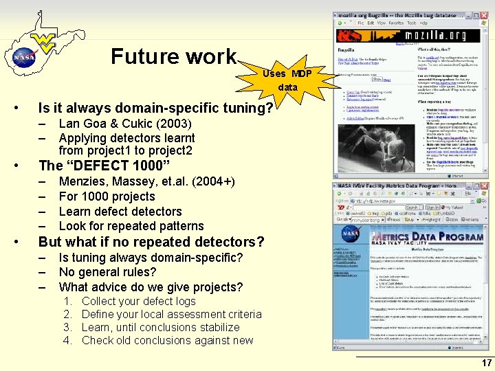 Future work • Is it always domain-specific tuning? – – • Lan Goa &