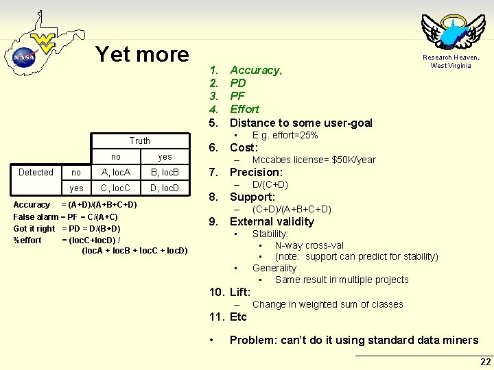 Yet more Accuracy, PD PF Effort Distance to some user-goal • Truth Detected 1.