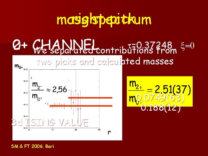 right-pick mass spectrum t=0. 37248 x=0 2+ CHANNEL 0+ We separated contributions from m right-pick mass spectrum t=0. 37248 x=0 2+ CHANNEL 0+ We separated contributions from m