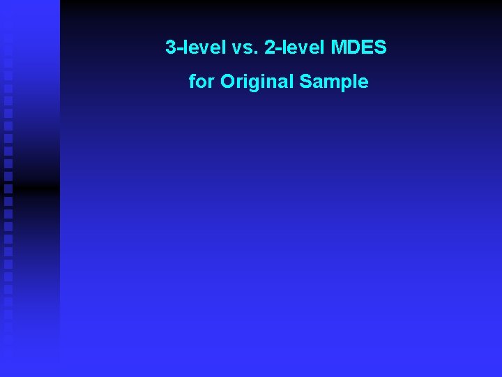 3 -level vs. 2 -level MDES for Original Sample 